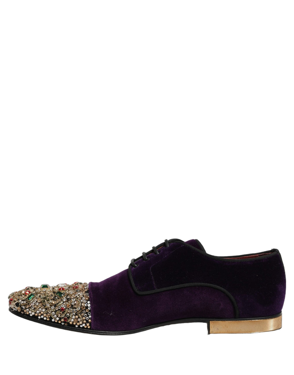 Dolce & Gabbana Violet Suede Embellished Derby Dress Shoes