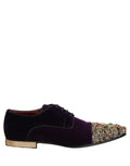 Dolce & Gabbana Violet Suede Embellished Derby Dress Shoes