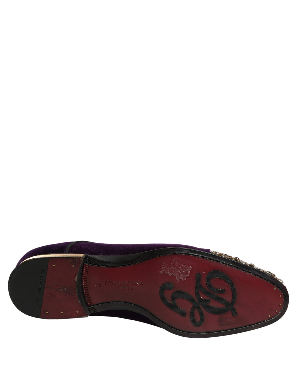 Dolce & Gabbana Violet Suede Embellished Derby Dress Shoes