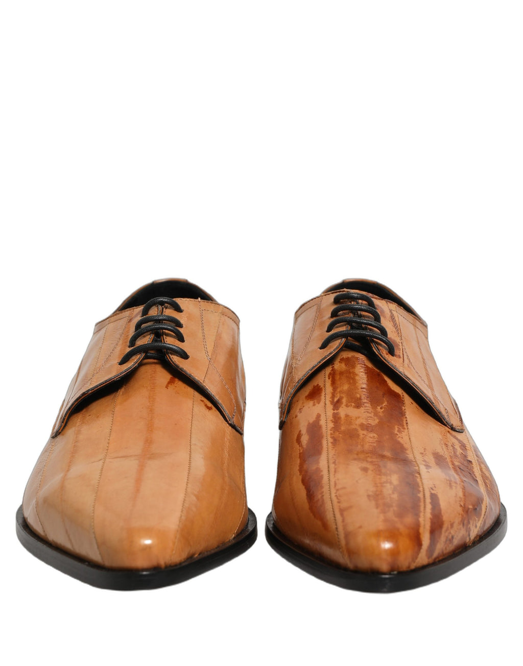 Dolce & Gabbana Brown Leather Lace Up Men Derby Dress Shoes