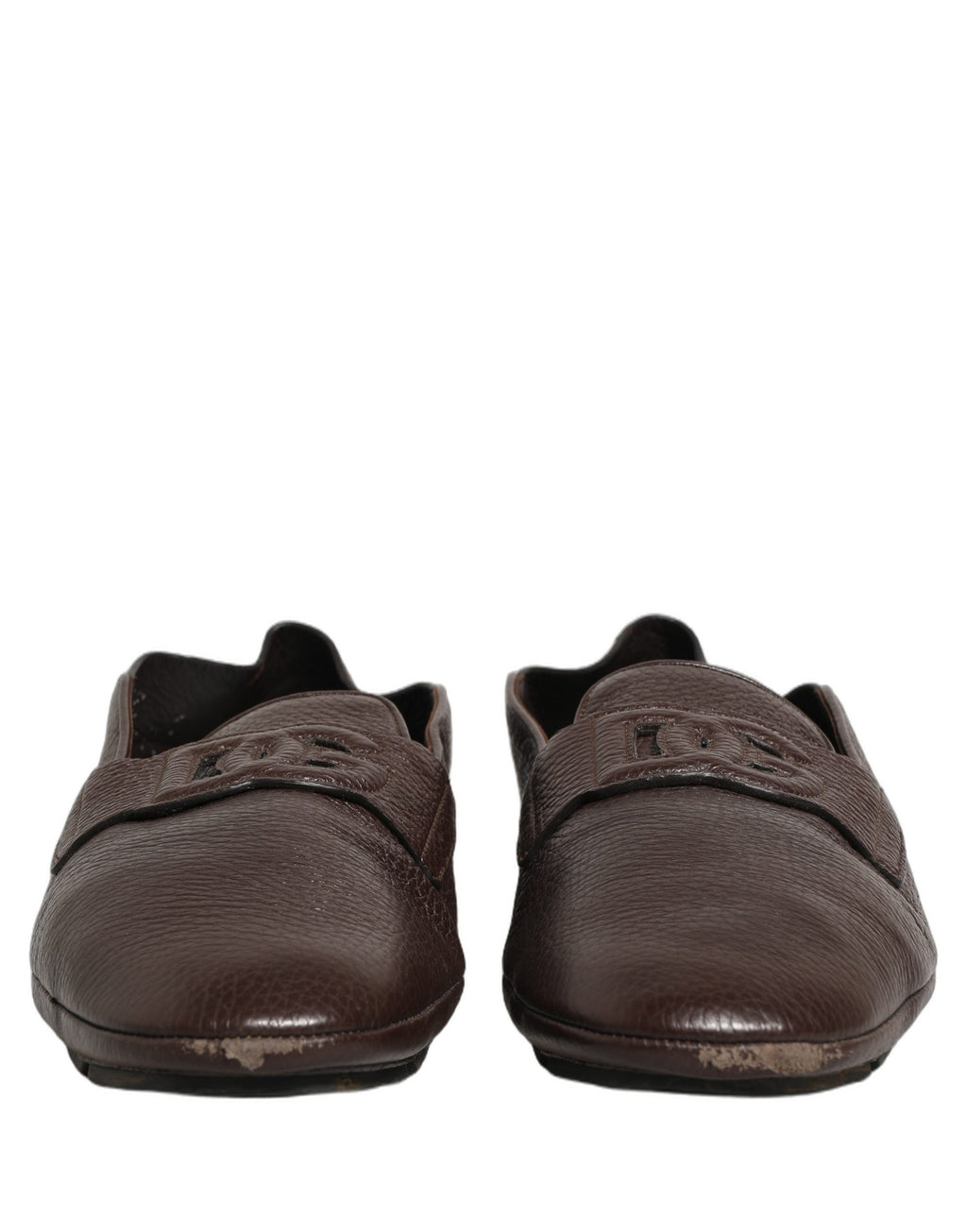 Dolce & Gabbana Brown Deerskin Leather Driver Loafers Shoes