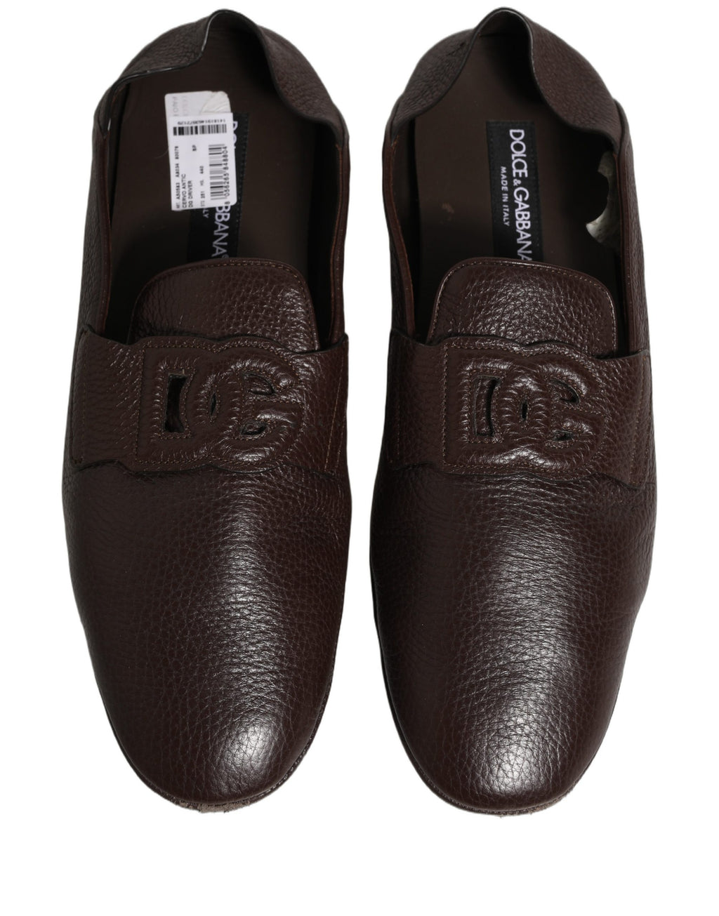 Dolce & Gabbana Brown Deerskin Leather Driver Loafers Shoes