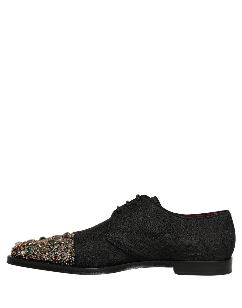Dolce & Gabbana Black Embellished Men Derby Dress Formal Shoes