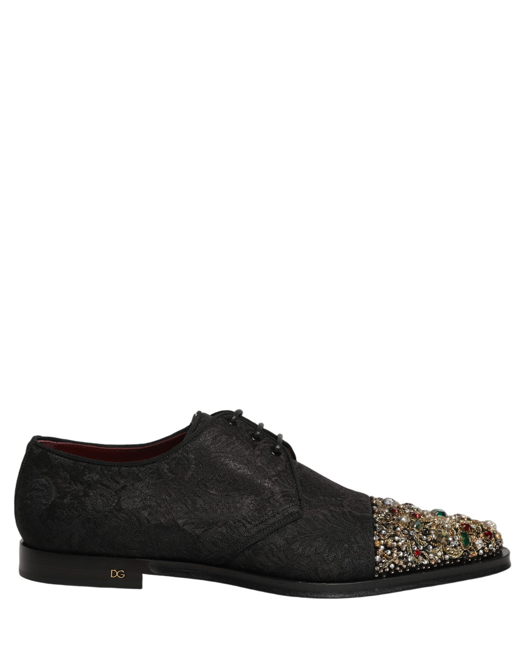 Dolce & Gabbana Black Embellished Men Derby Dress Formal Shoes