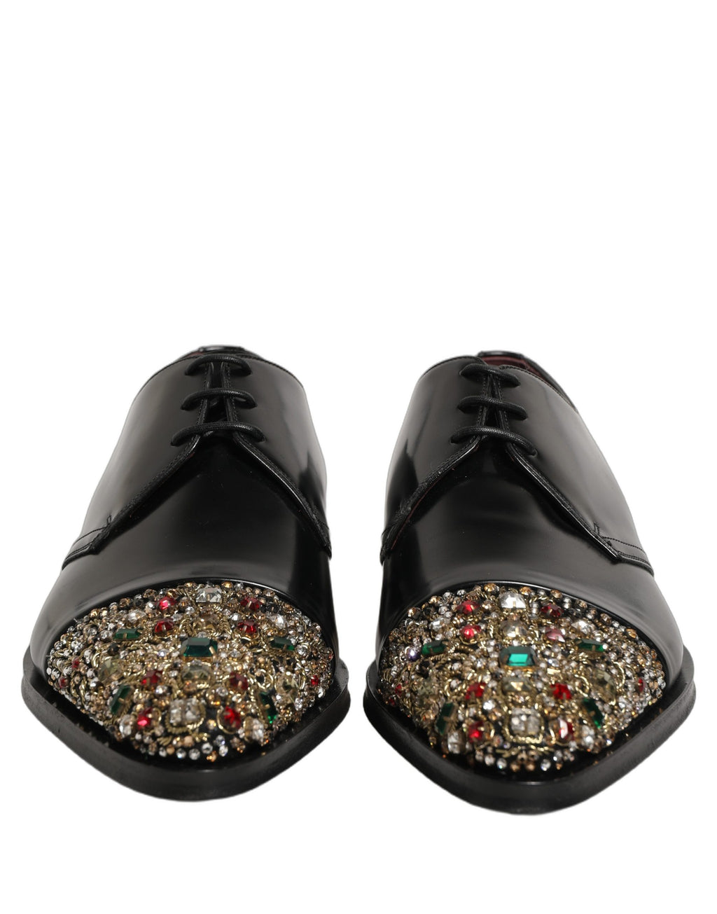 Dolce & Gabbana Black Embellished Derby Dress Formal Shoes