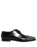 Dolce & Gabbana Black Embellished Derby Dress Formal Shoes