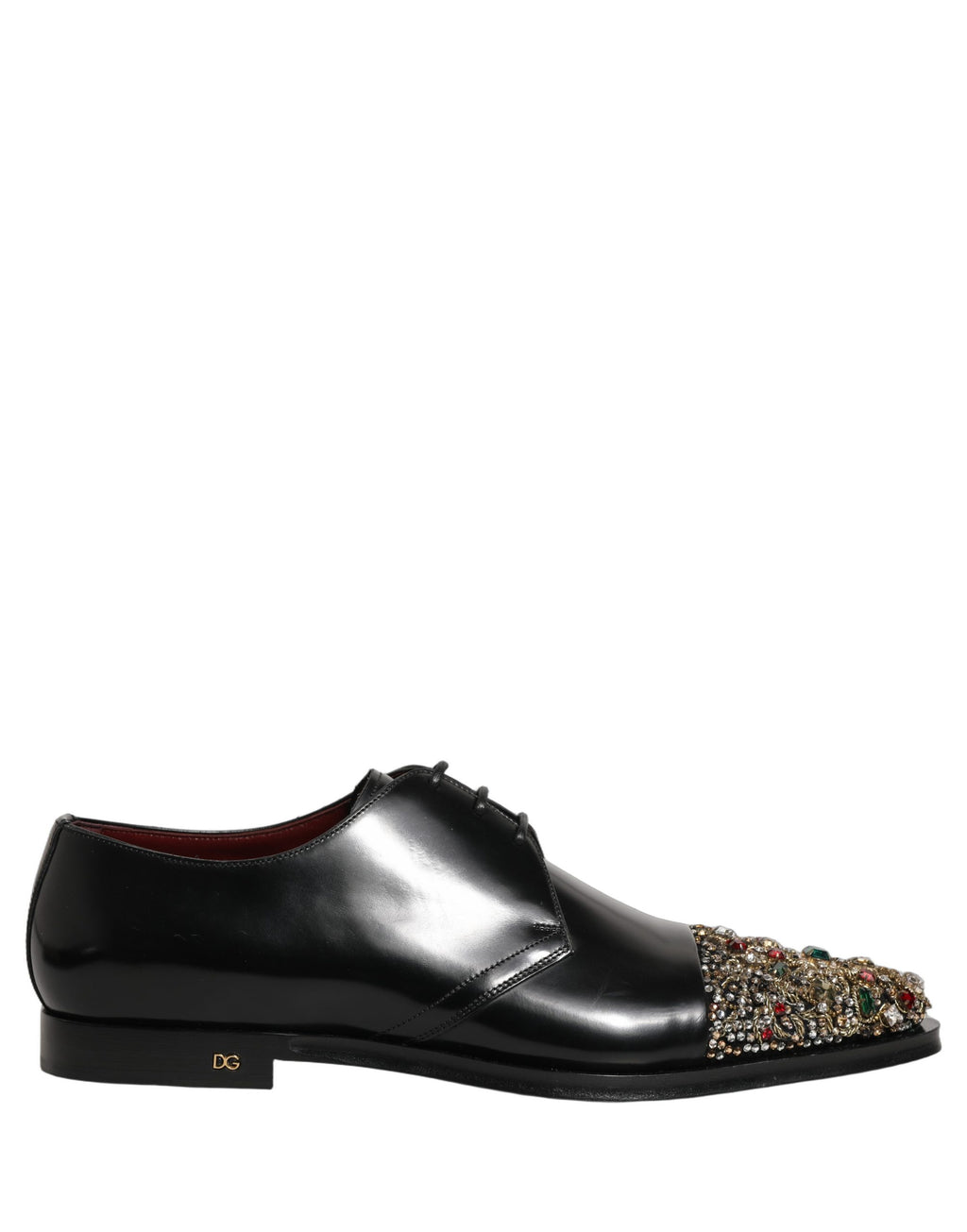Dolce & Gabbana Black Embellished Derby Dress Formal Shoes