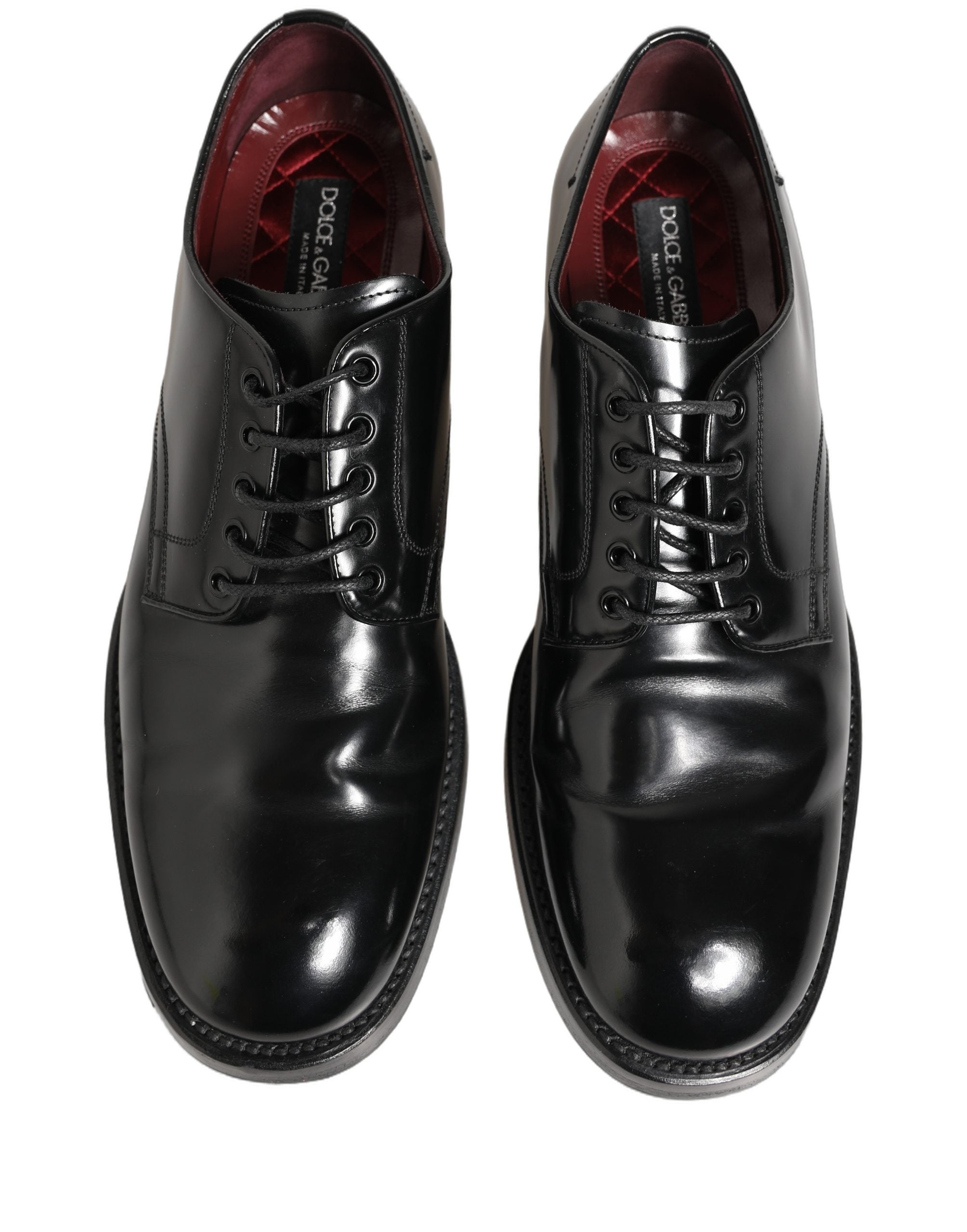 Dolce & Gabbana Black Leather Lace Up Derby Dress Formal Shoes