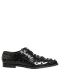 Dolce & Gabbana Black Leather Studded Men Formal Derby Shoes