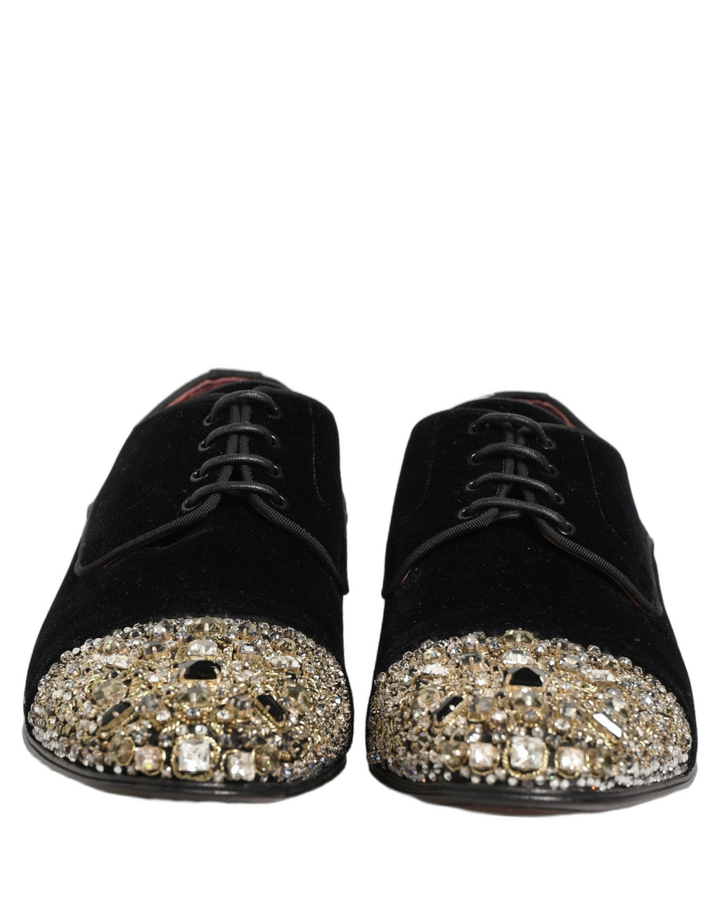 Dolce & Gabbana Black Suede Embellished Derby Dress Shoes
