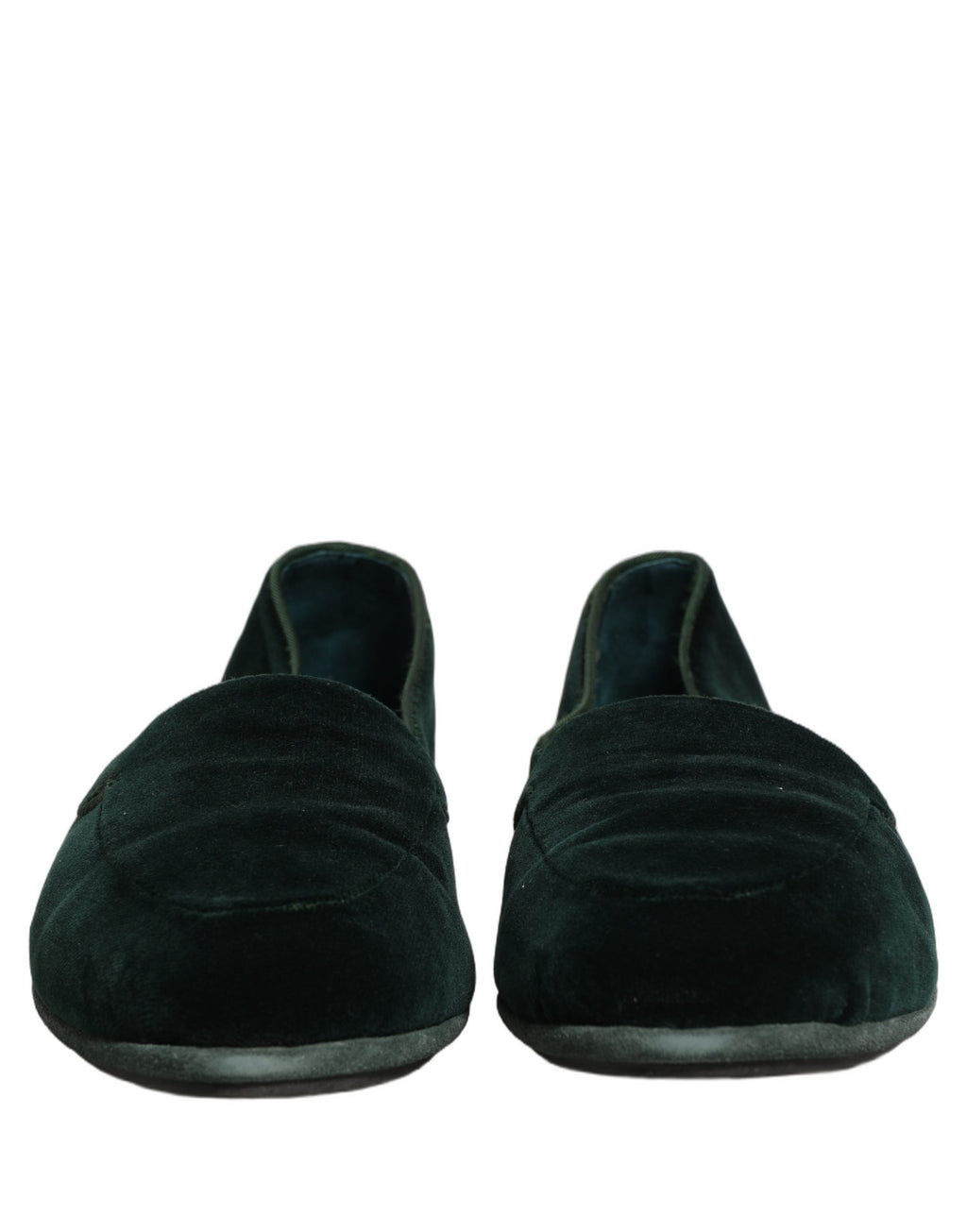 Dolce & Gabbana Green Velvet Slip On Men Flats Loafers Shoes