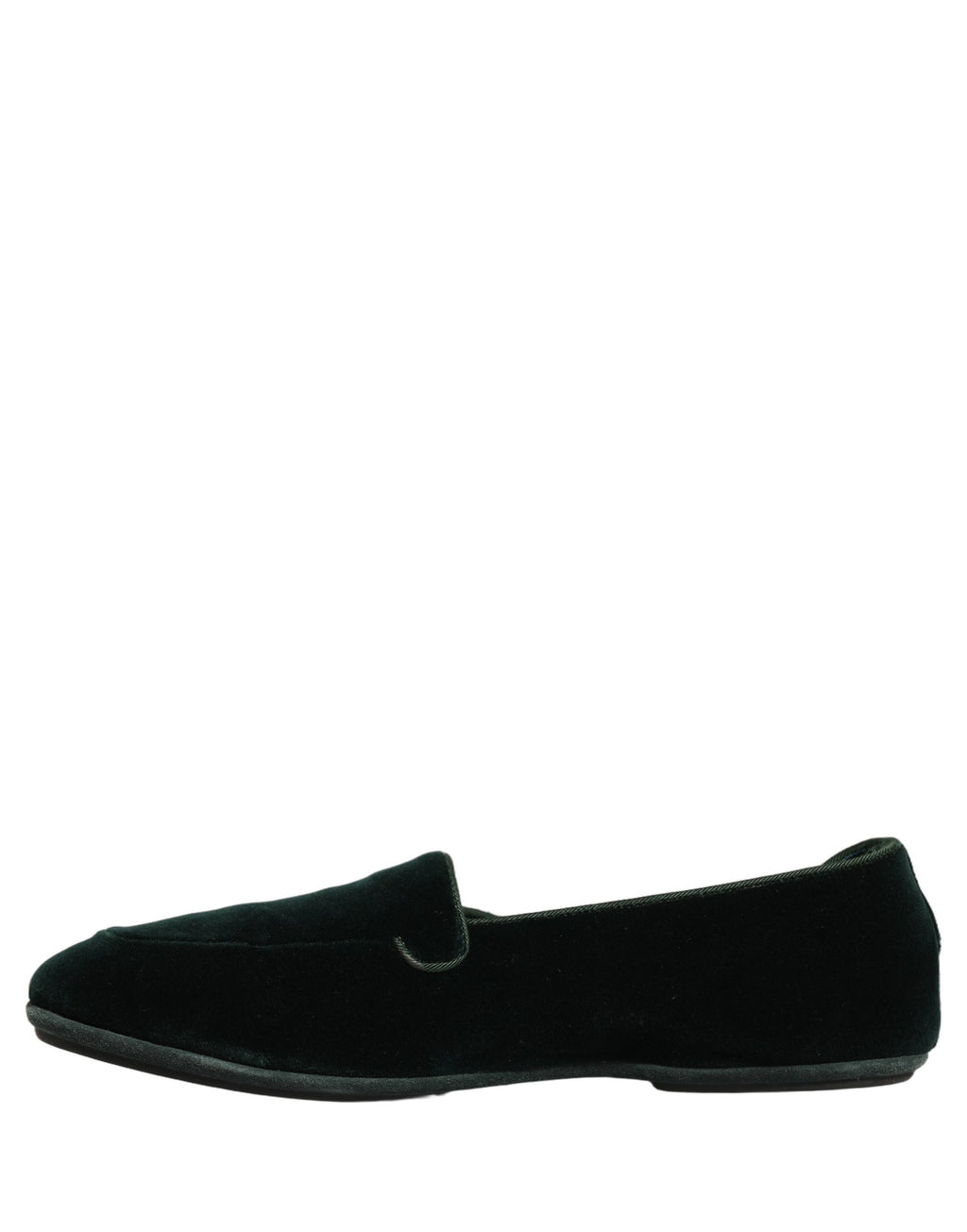 Dolce & Gabbana Green Velvet Slip On Men Flats Loafers Shoes