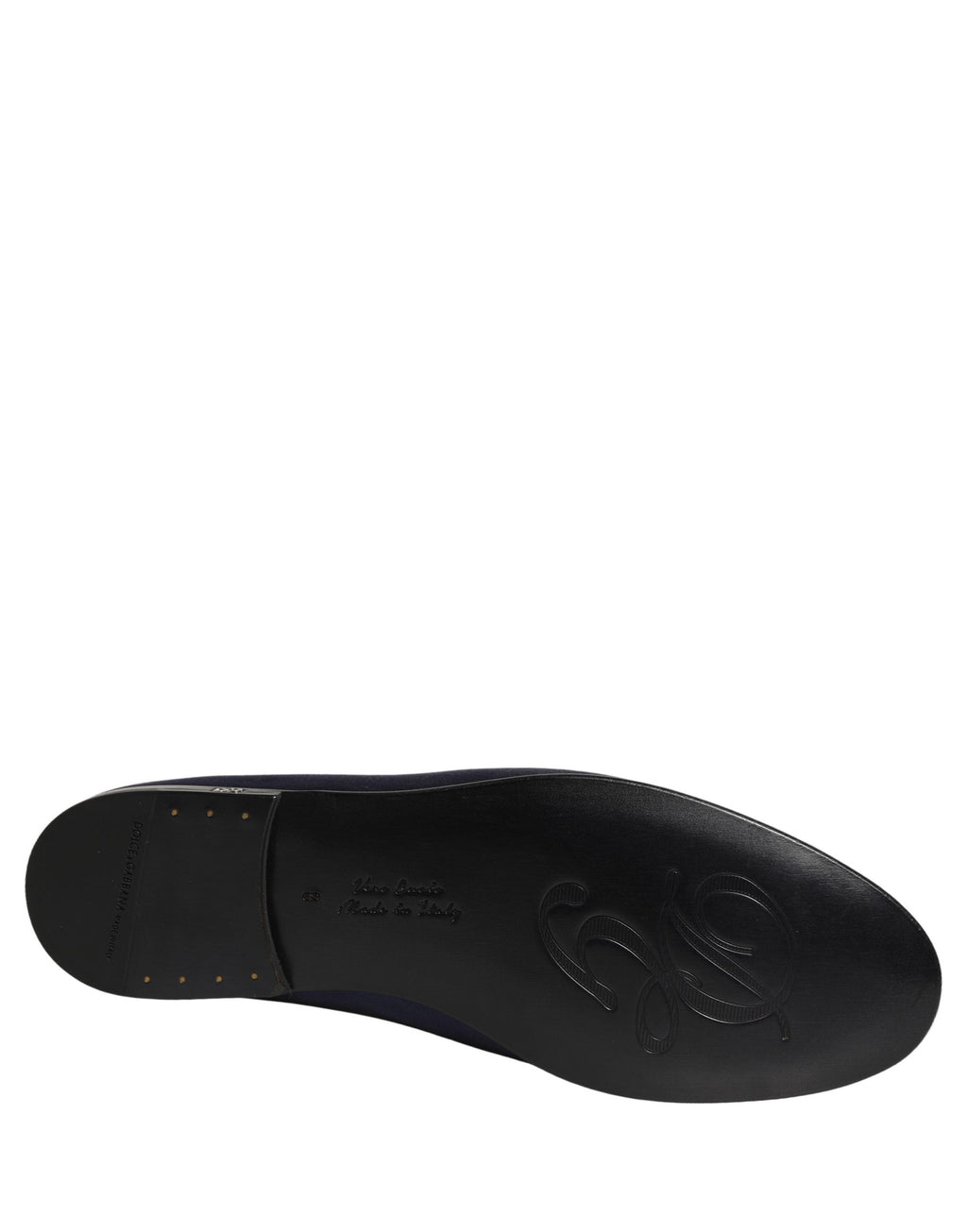 Dolce & Gabbana Blue Satin Logo Slip On Flats Loafers Shoes