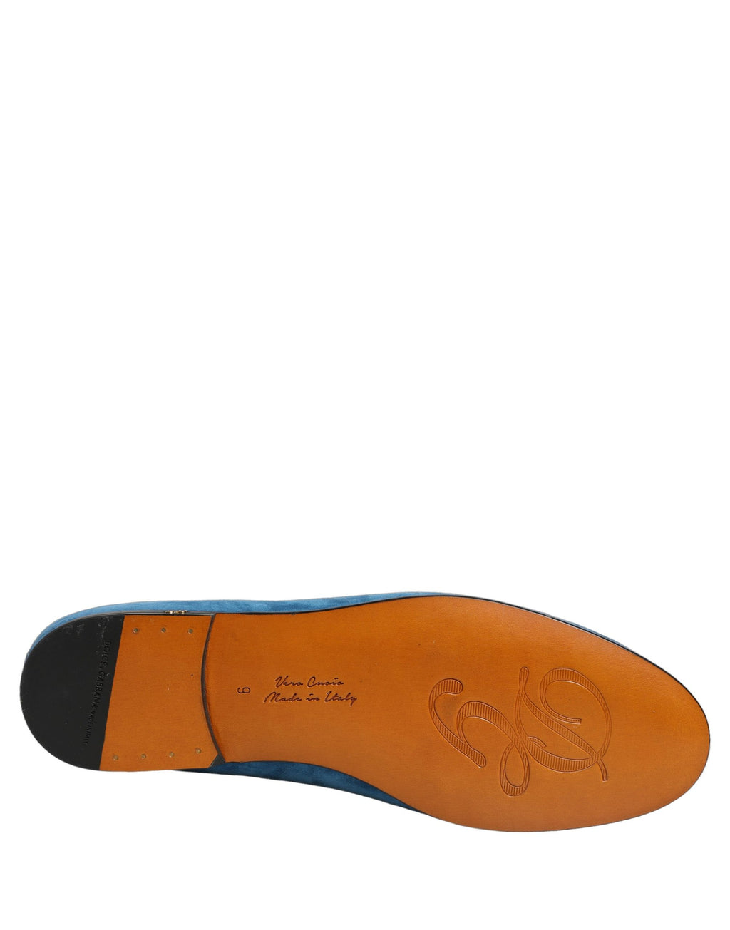 Dolce & Gabbana Blue Velvet Slip On Men Flats Loafers Shoes