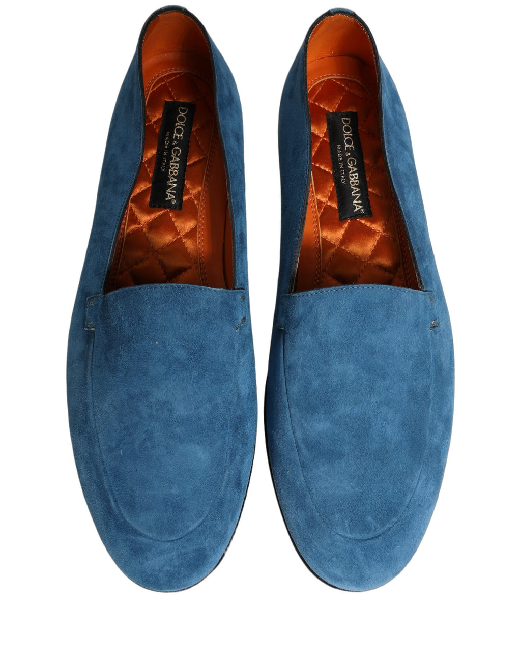 Dolce & Gabbana Blue Velvet Slip On Men Flats Loafers Shoes