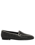 Dolce & Gabbana Black Crystal Embellished Men Loafers Shoes