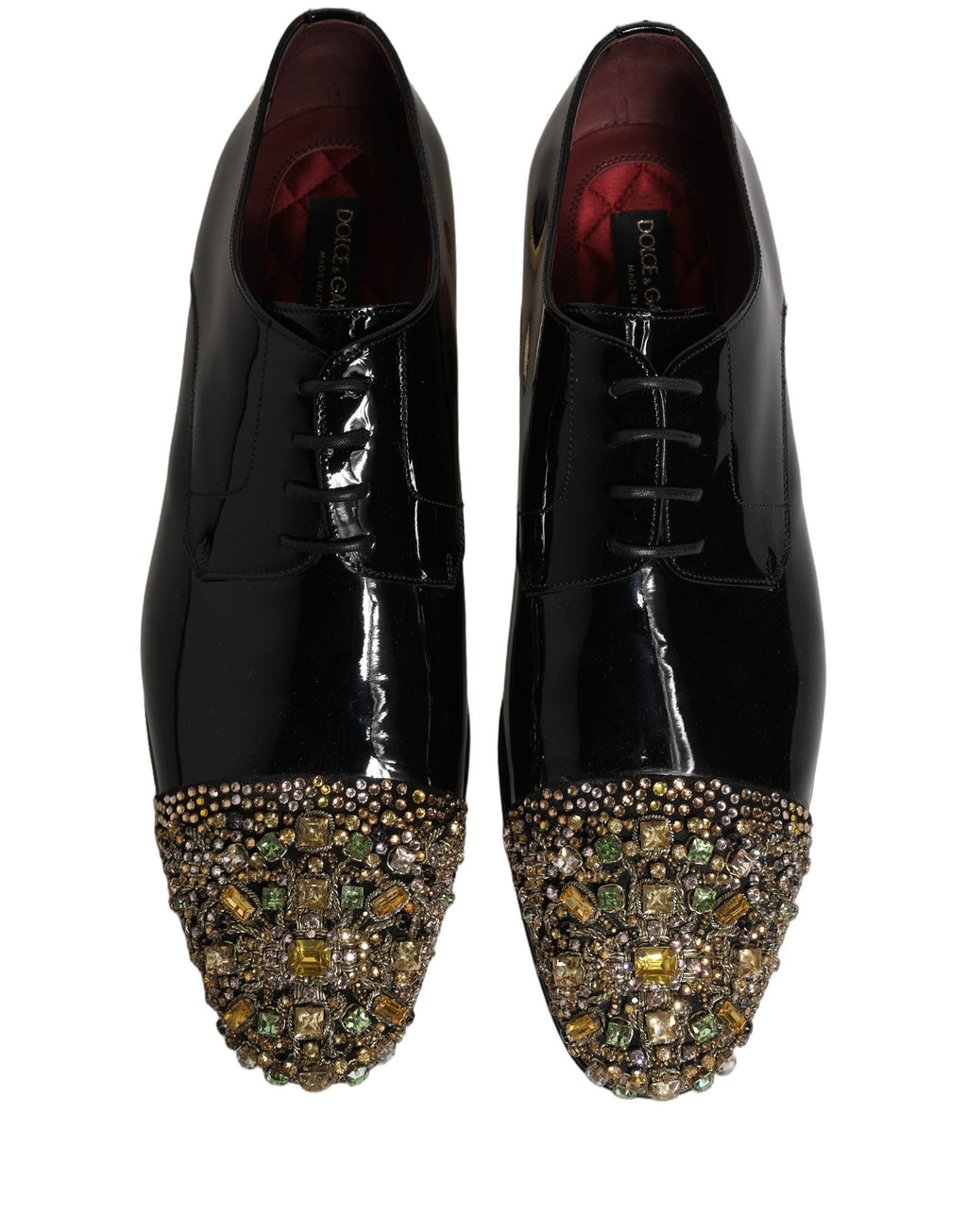 Dolce & Gabbana Black Embellished Men Derby Dress Formal Shoes