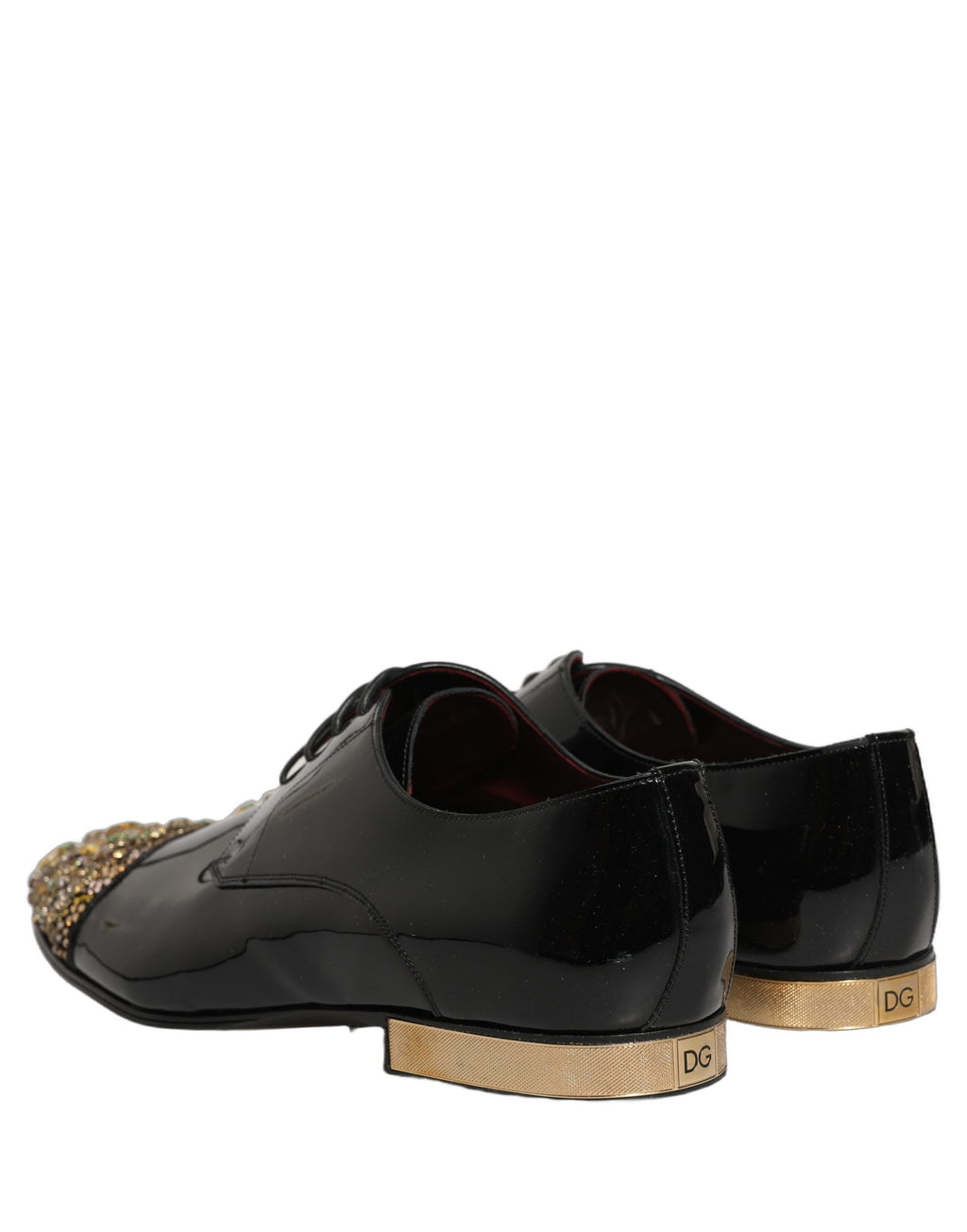 Dolce & Gabbana Black Embellished Men Derby Dress Formal Shoes