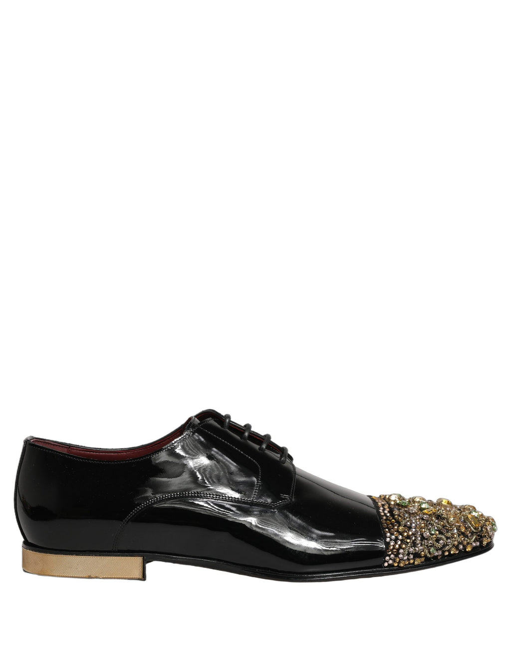 Dolce & Gabbana Black Embellished Men Derby Dress Formal Shoes