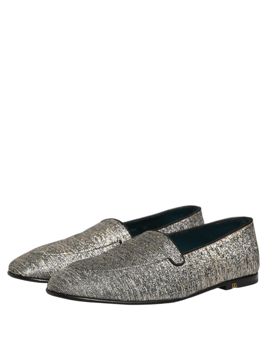 Dolce & Gabbana Gray Lurex Glitter Men Dress Loafers Shoes