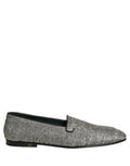 Dolce & Gabbana Gray Lurex Glitter Men Dress Loafers Shoes