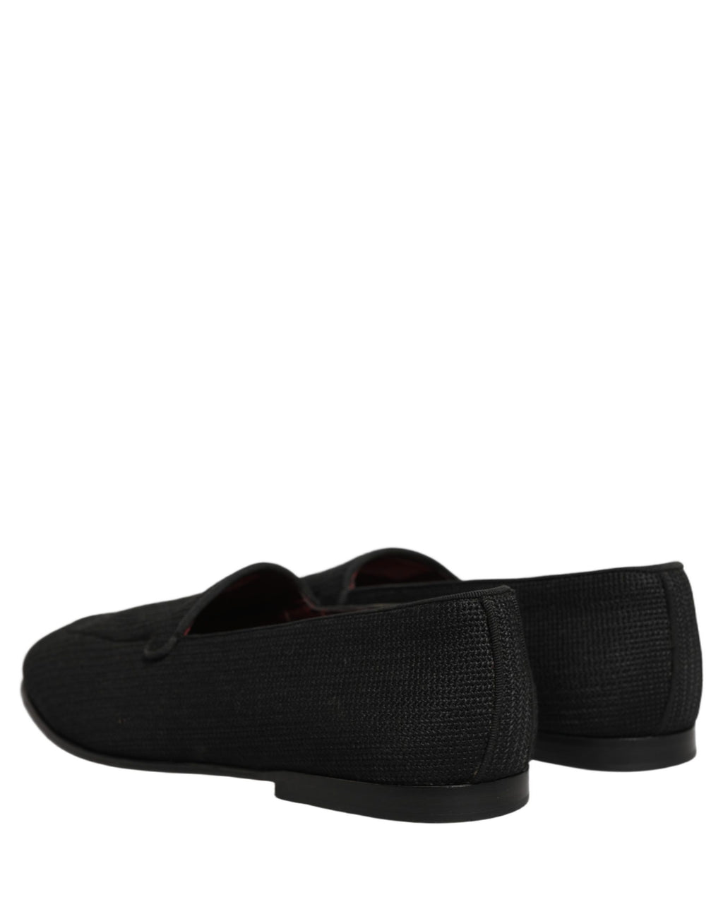 Dolce & Gabbana Black Woven Men Slip On Dress Loafers Shoes