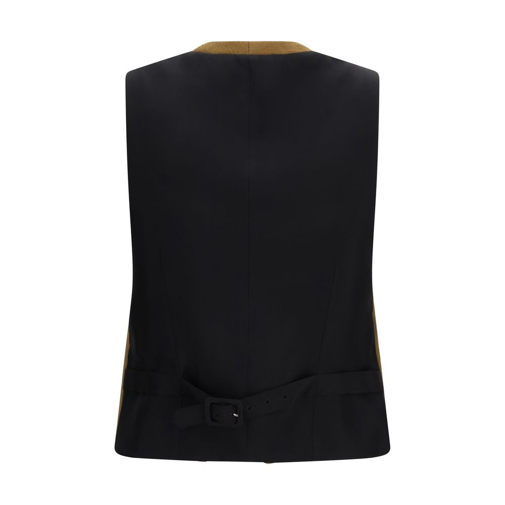 Burberry Brown Wool Oves Aries Sleeveless Jacket
