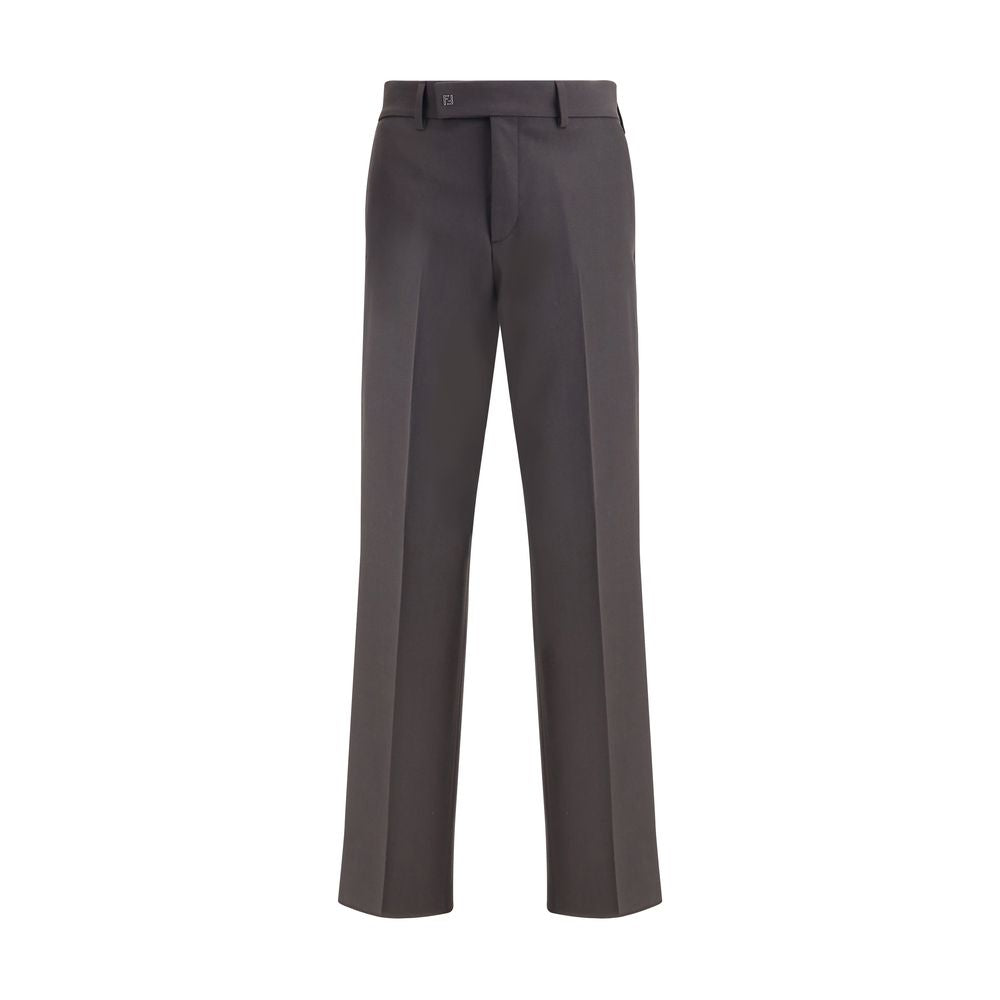 Fendi Brown Wool Oves Aries Dress Pants