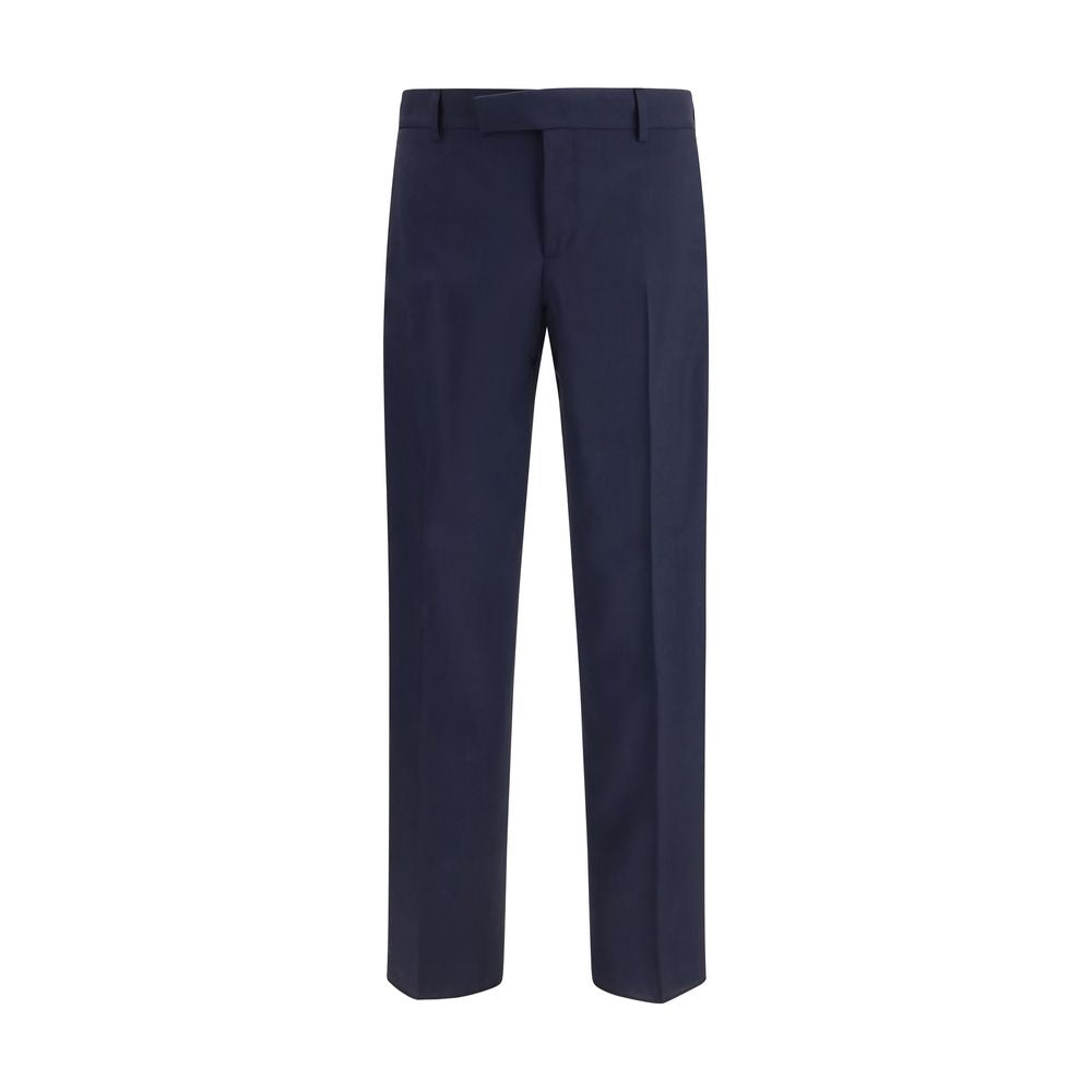 Fendi Blue Wool Oves Aries Dress Pants
