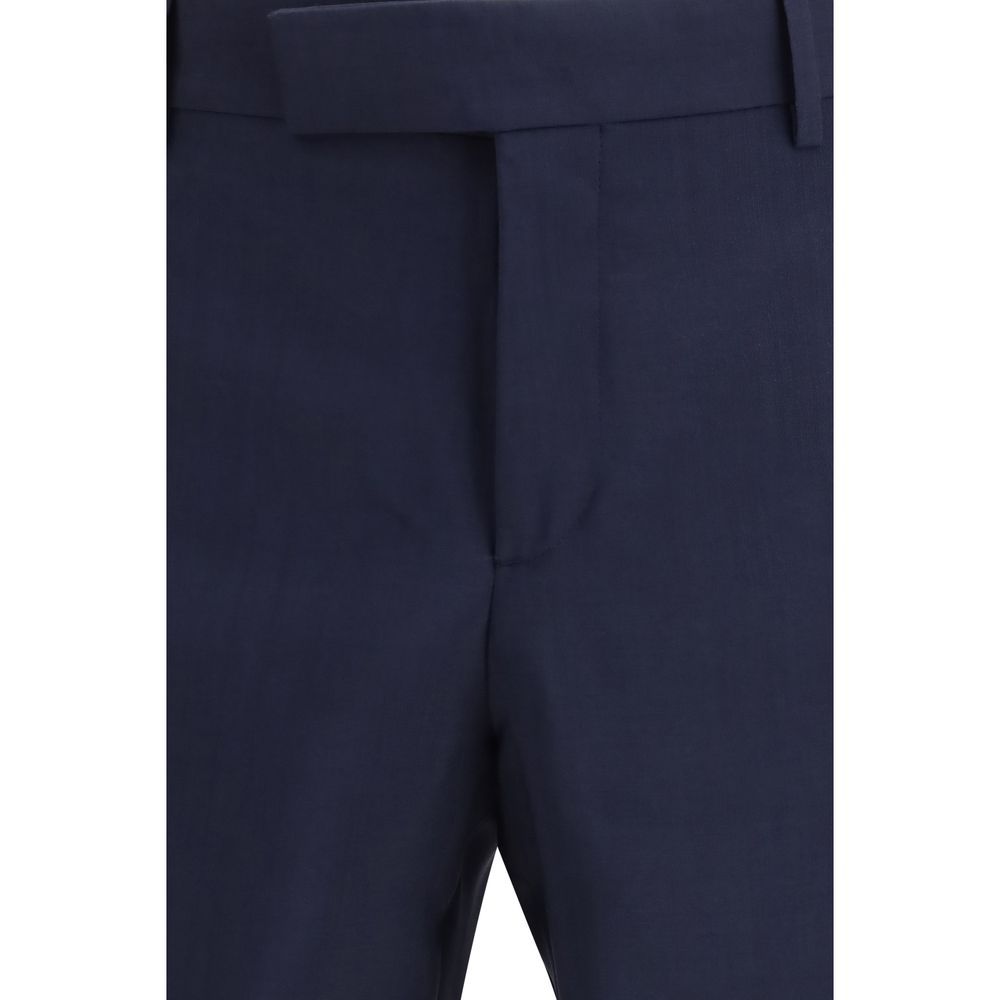 Fendi Blue Wool Oves Aries Dress Pants