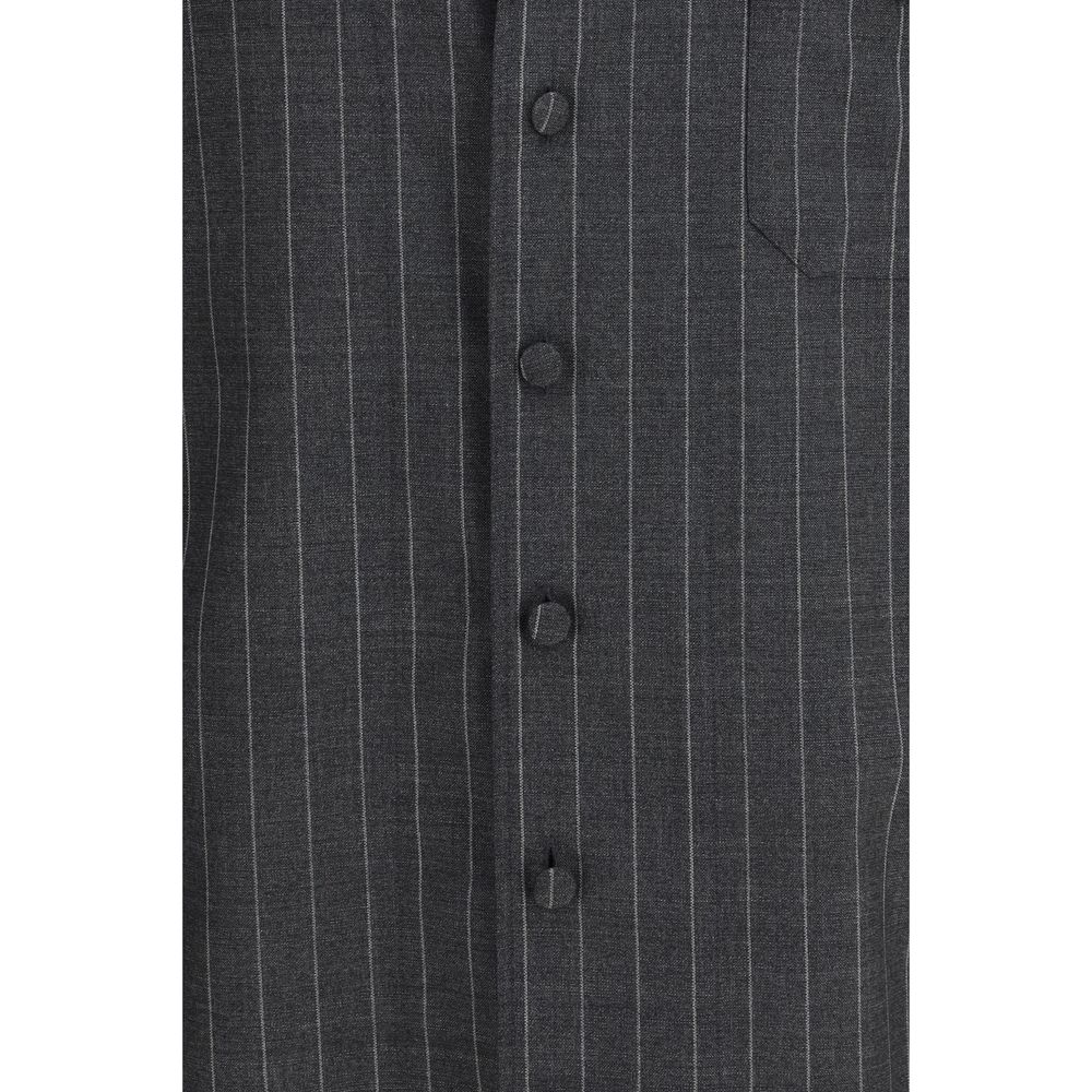 Dolce & Gabbana Gray Wool Oves Aries Dress Shirt