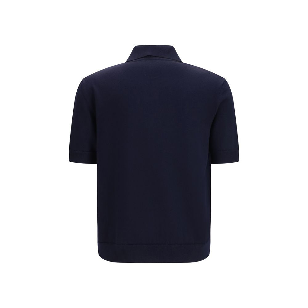 Balmain Blue Wool Oves Aries Polo Shirt