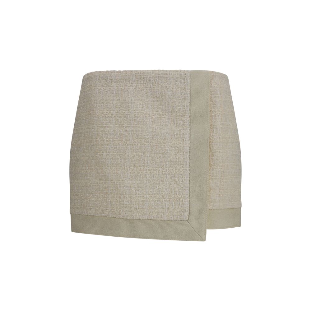 Balmain Beige Wool Oves Aries Mini Skirt
