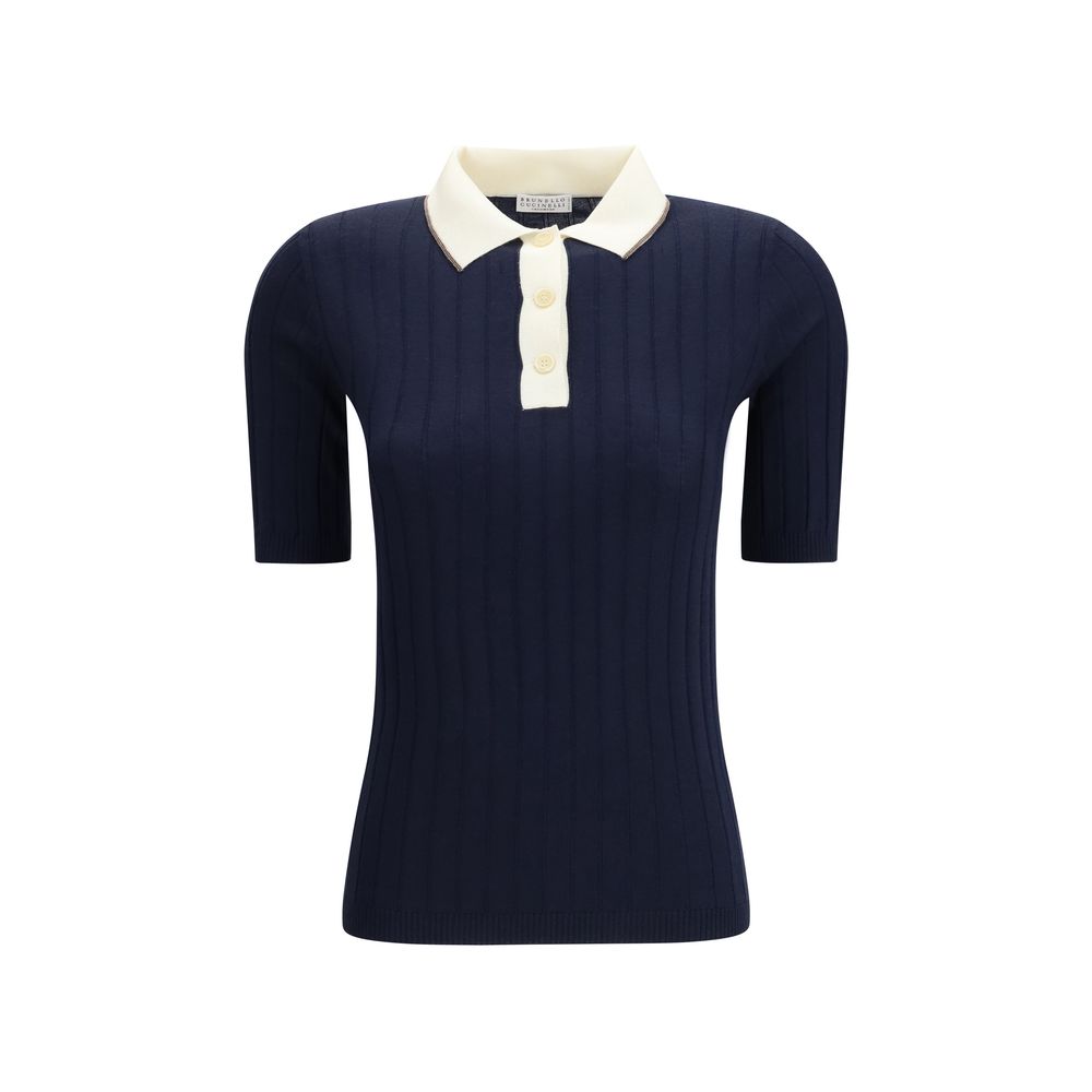 Brunello Cucinelli Blue Wool Oves Aries Polo Shirt