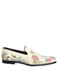 Dolce & Gabbana White Floral Embroidery Dress Loafers Shoes