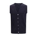 Aragona Cashmere Blue Wool Oves Aries Sleeveles Sweater