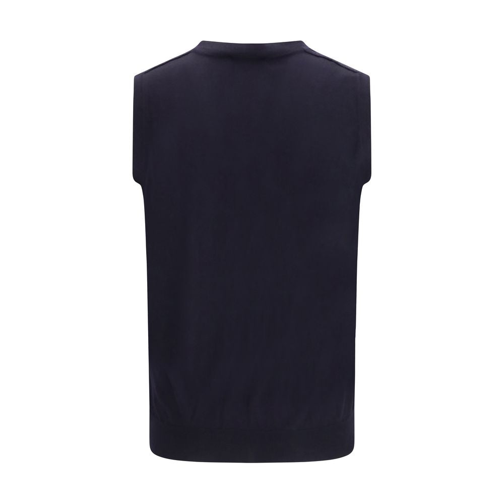 Aragona Cashmere Blue Wool Oves Aries Sleeveles Sweater