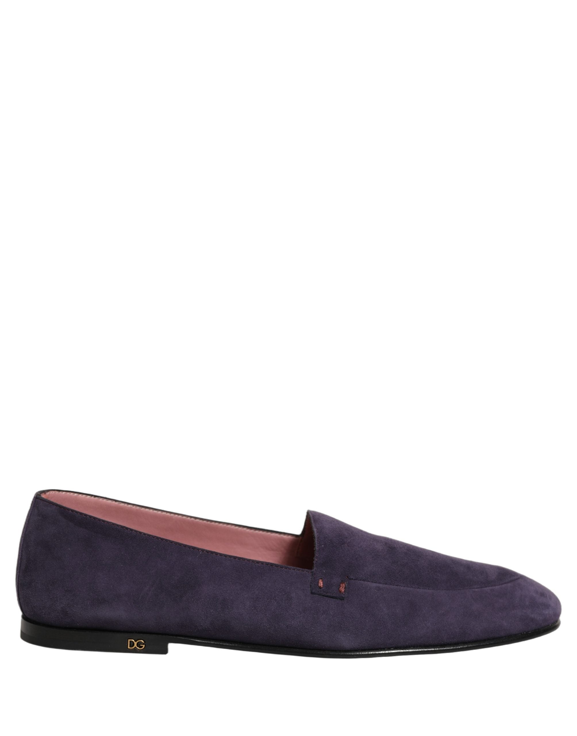 Dolce & Gabbana Violet Velvet Slip On Men Flats Loafers Shoes
