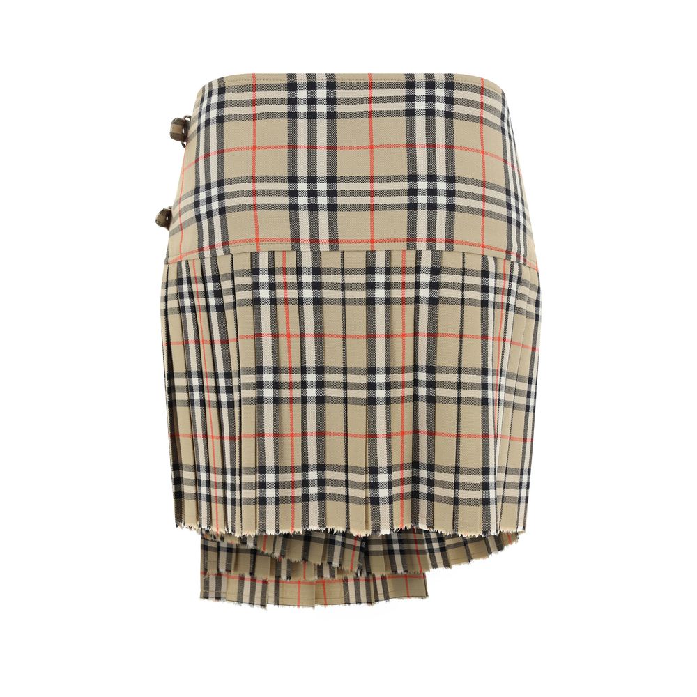 Burberry Beige Wool Oves Aries Mini Skirt