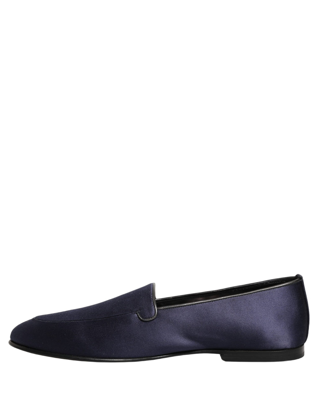 Dolce & Gabbana Navy Blue Satin DG Logo Dress Loafers Shoes
