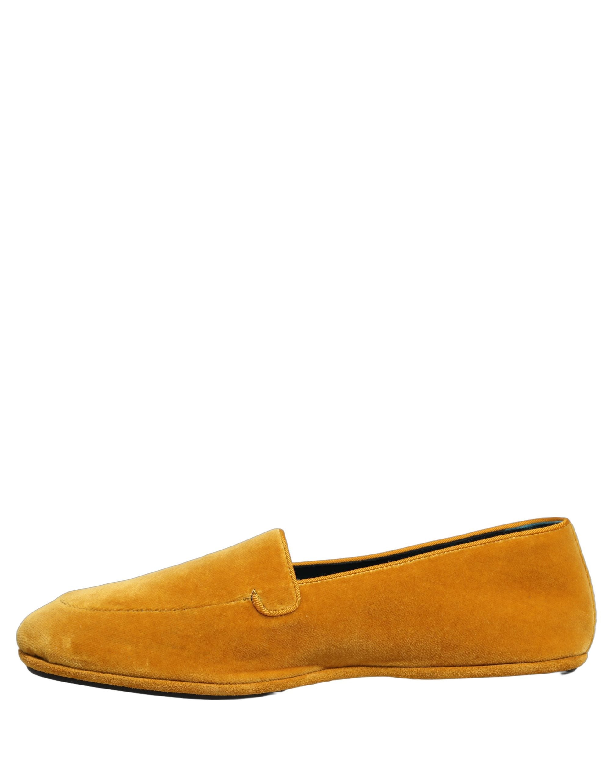 Dolce & Gabbana Yellow Velvet Slip On Men Dress Loafers Shoes
