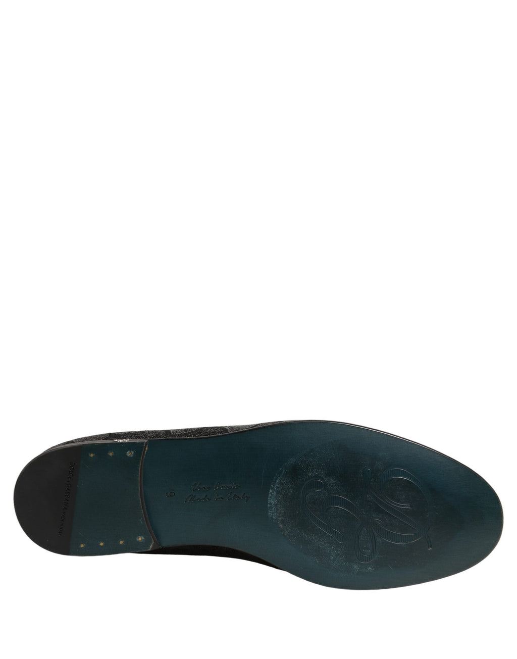 Dolce & Gabbana Black Glitter Brocade Men Dress Loafers Shoes