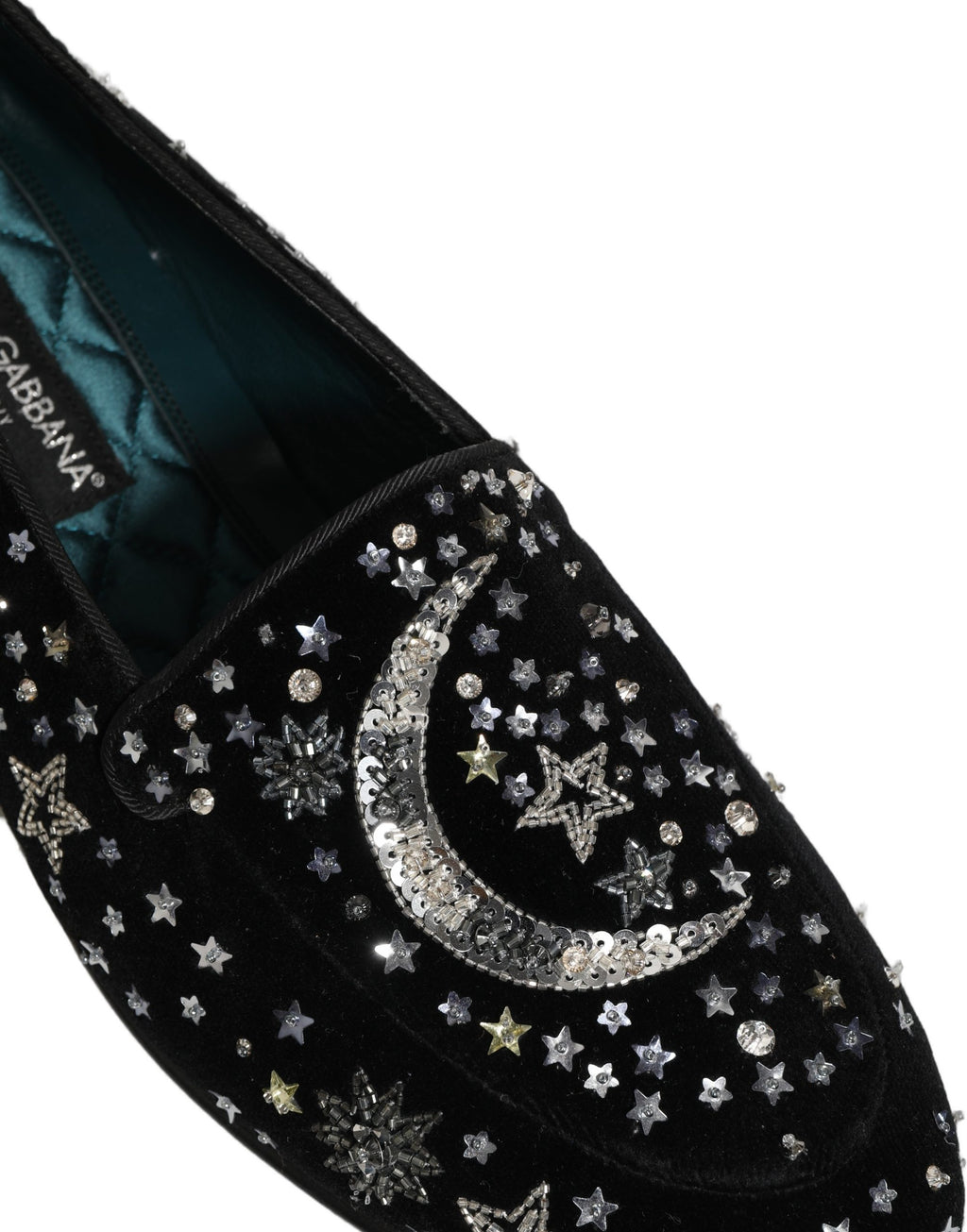 Dolce & Gabbana Black Crystal Embellished Dress Loafers Shoes