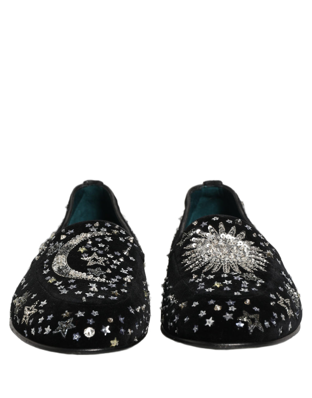 Dolce & Gabbana Black Crystal Embellished Dress Loafers Shoes