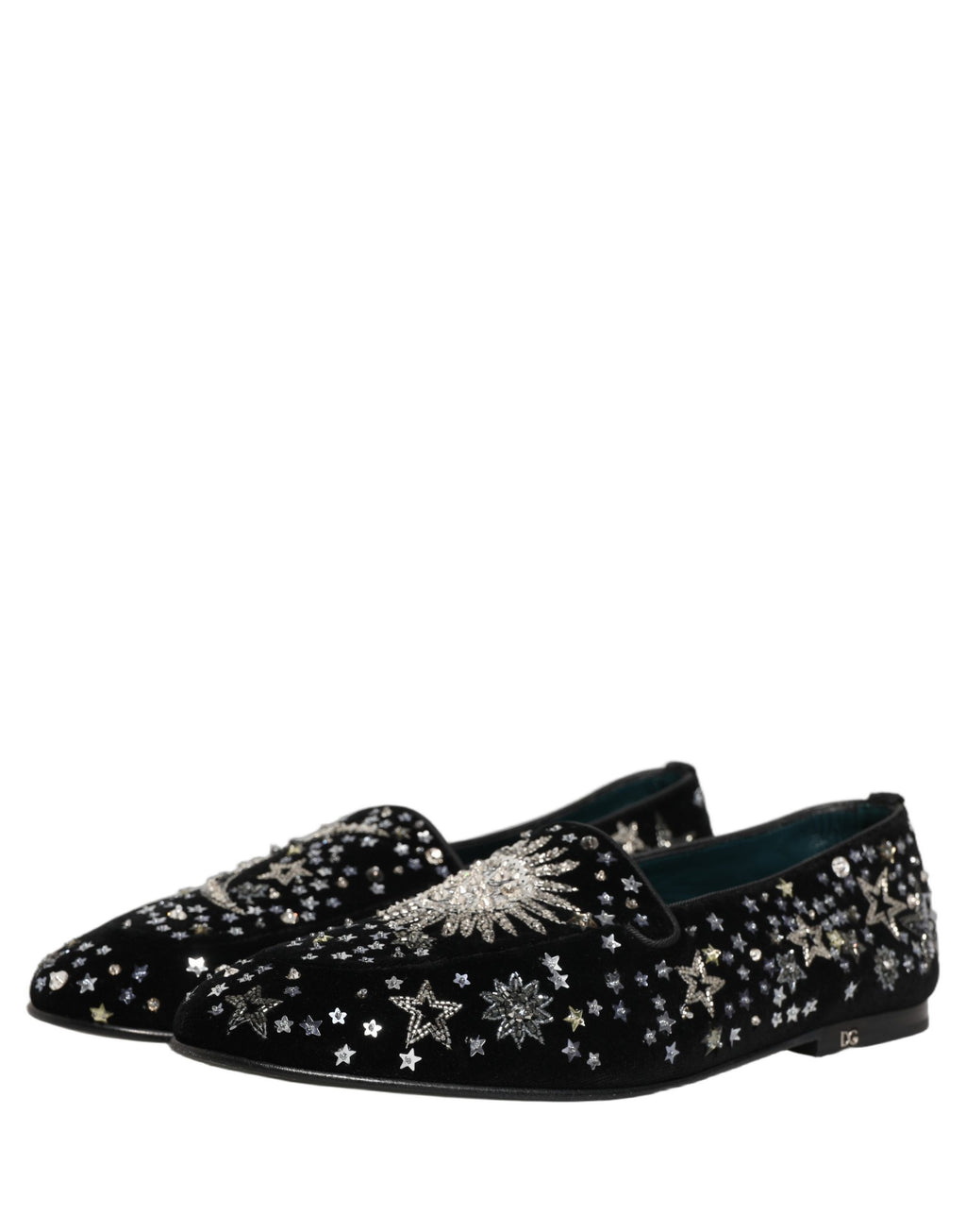 Dolce & Gabbana Black Crystal Embellished Dress Loafers Shoes