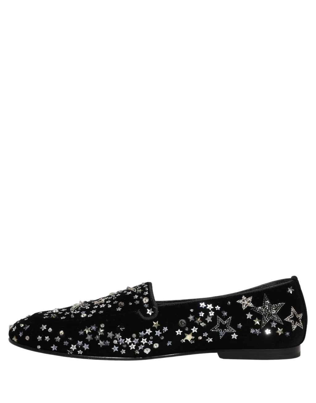 Dolce & Gabbana Black Crystal Embellished Dress Loafers Shoes