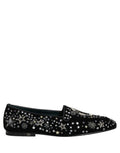 Dolce & Gabbana Black Crystal Embellished Dress Loafers Shoes
