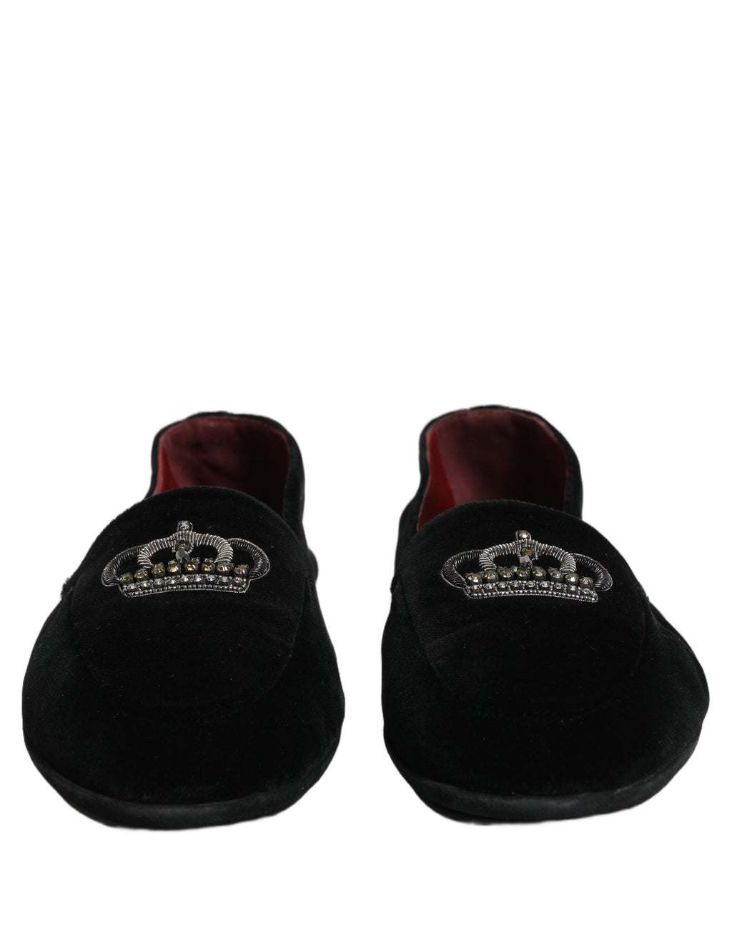 Dolce & Gabbana Black Crown Embellished Dress Loafers Shoes