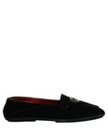 Dolce & Gabbana Black Crown Embellished Dress Loafers Shoes