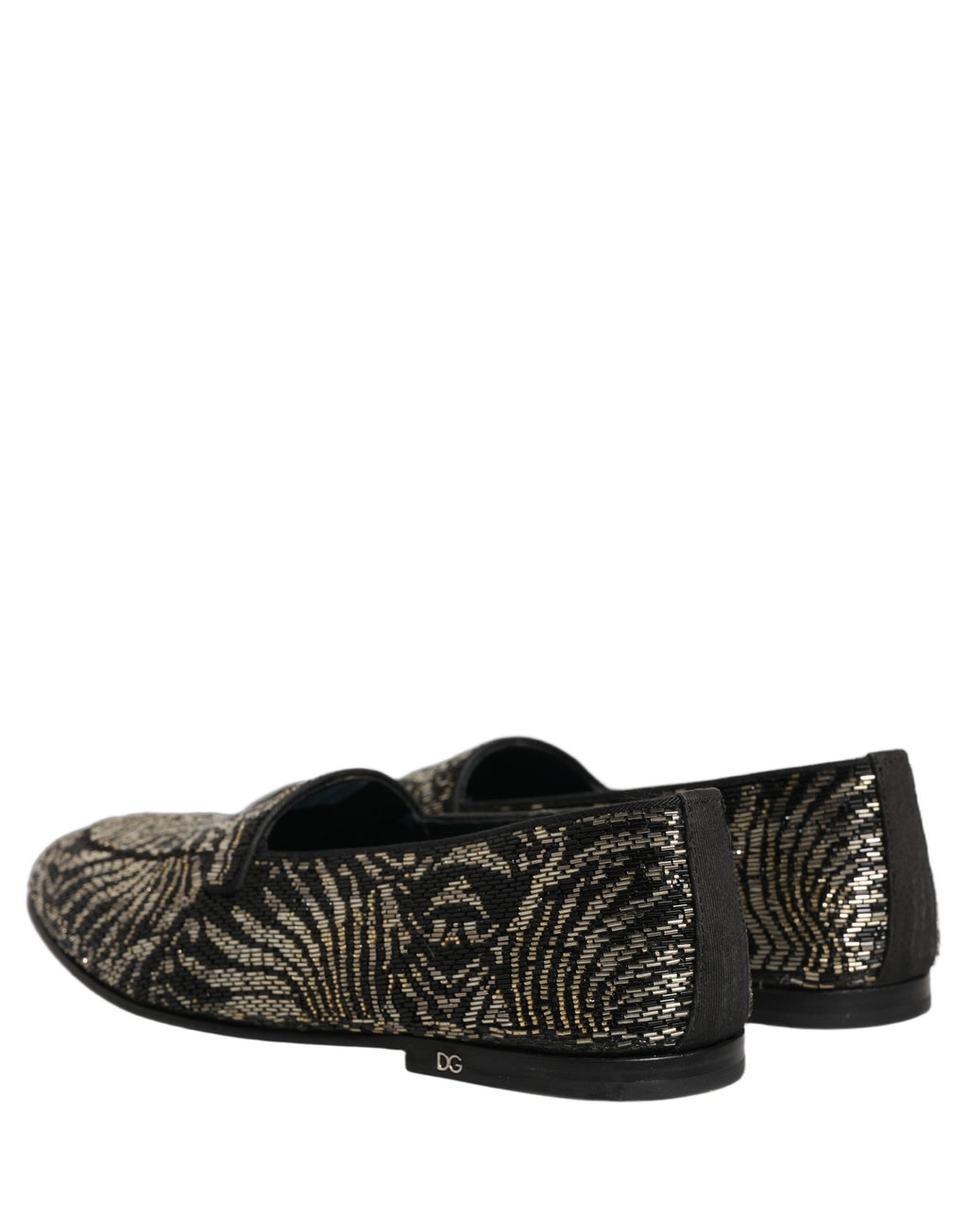 Dolce & Gabbana Black Silver Embellished Dress Loafers Shoes